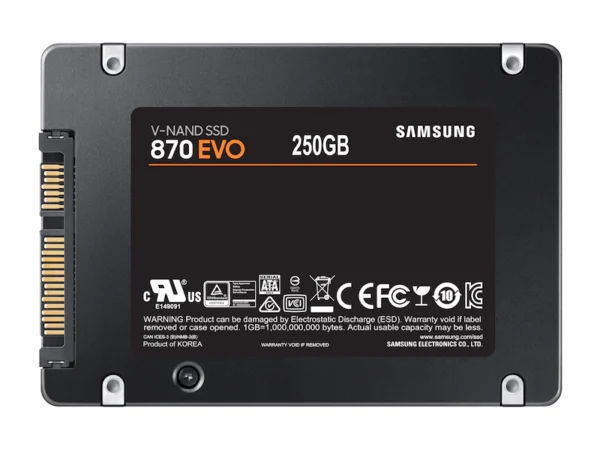 نمای پشت هارد اس اس دی اینترنال سامسونگ EVO 870