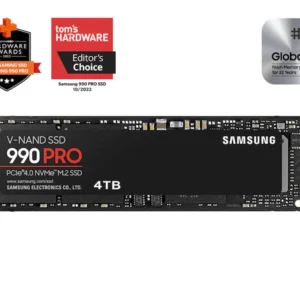 نمای جلو هارد اس اس دی اینترنال سامسونگ 990PRO ظرفیت ۴ ترابایت